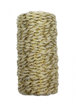 Baumwollschnur natur/gold Lurex D=1,5mm, ca.17m